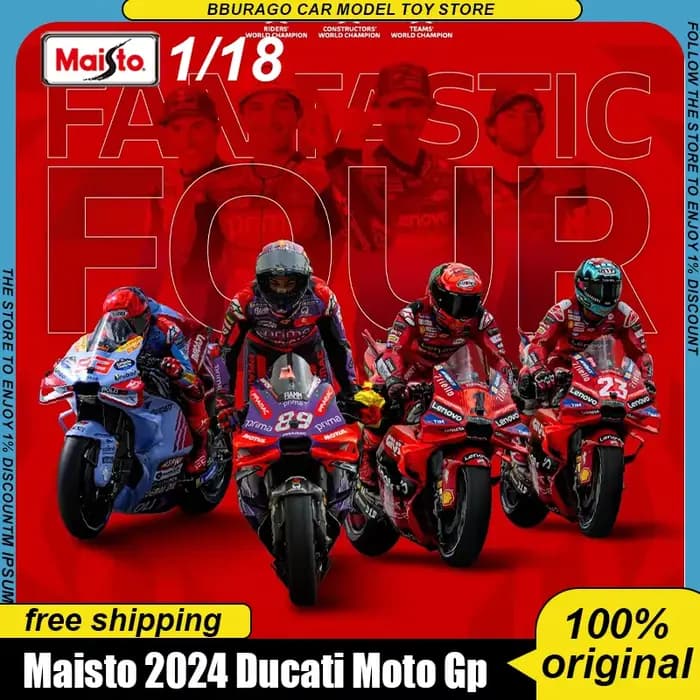 Nouveau en Stock Maisto 1:18 Ducati Lenovo Team 2024 série Champion Version Misano livrée alliage Miniature
