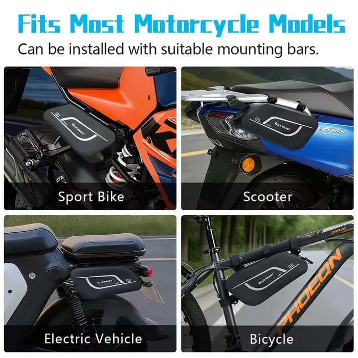 Sac à outils pour moto, sac à outils latéral imperméable pour moto, sac universel en TPU pour barre de protection pour moto, scooter, véhicule électrique