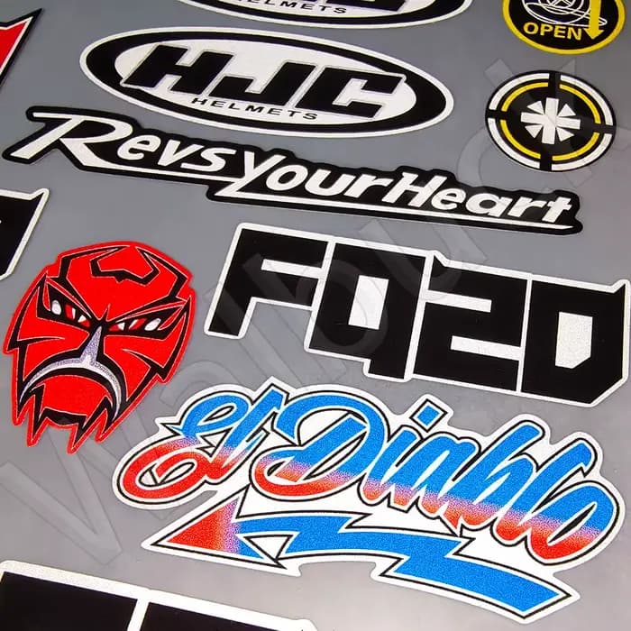 Autocollants réfléchissants pour moto de course