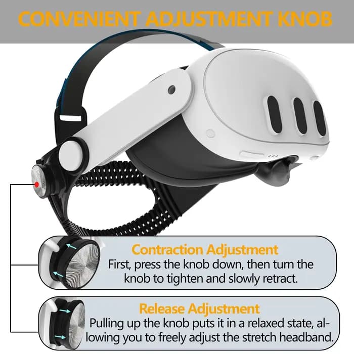 Sangle de tête Elite adaptée pour Meta Quest 3/Quest 3S, douce, confortable, respirante et réglable, accessoire pour casque VR