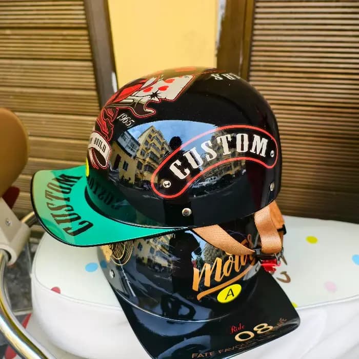 Casque de moto rétro vintage antichoc pour voiture électrique