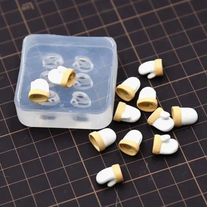 Poterie argile poupée mignon Mini main paume gants Silicone moules époxy Gule bricolage outils