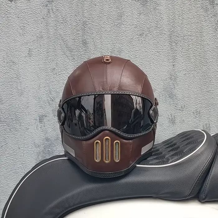Casque ORZ rétro, casque intégral en fibre de verre