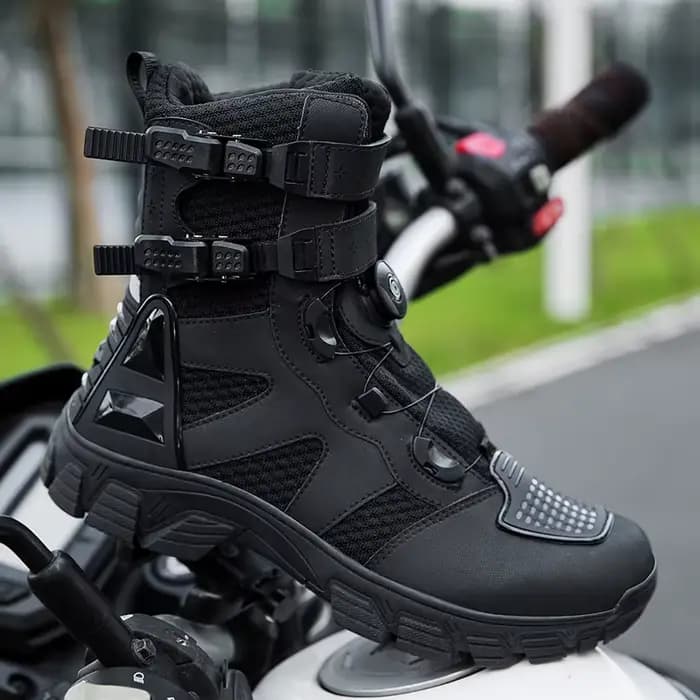 Bottes de moto en cuir imperméables