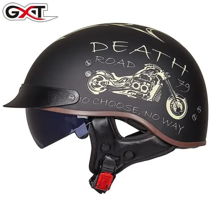 Demi-casque rétro Moto Cruiser casque Style allemand Vintage Casco