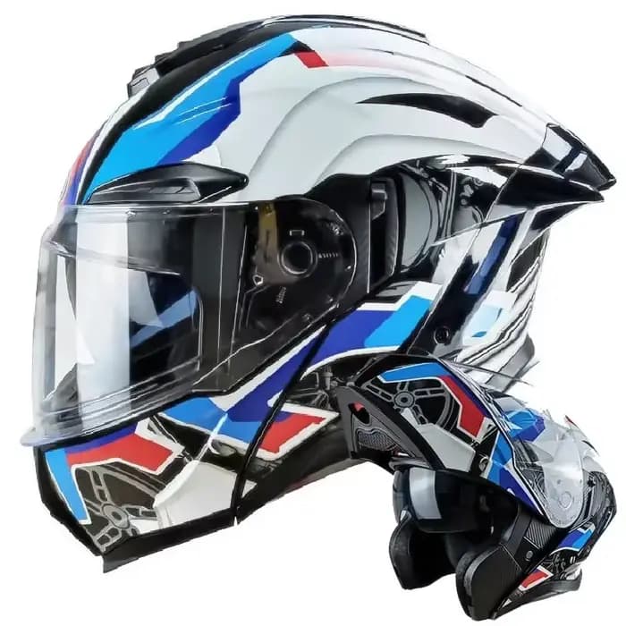 Casque de Moto rabattable intégral double lentille