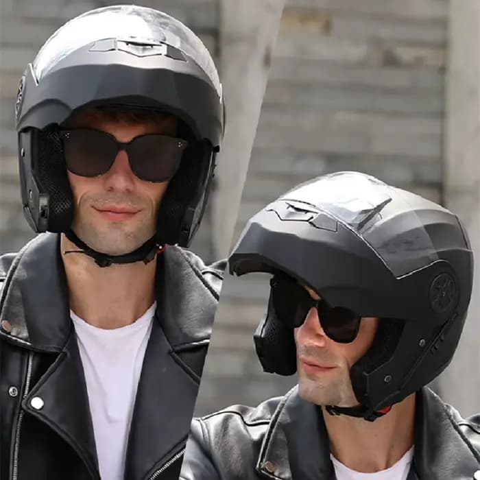 Casque de moto modulaire à Double lentille