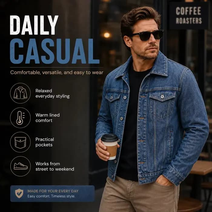 Veste en cuir véritable pour homme