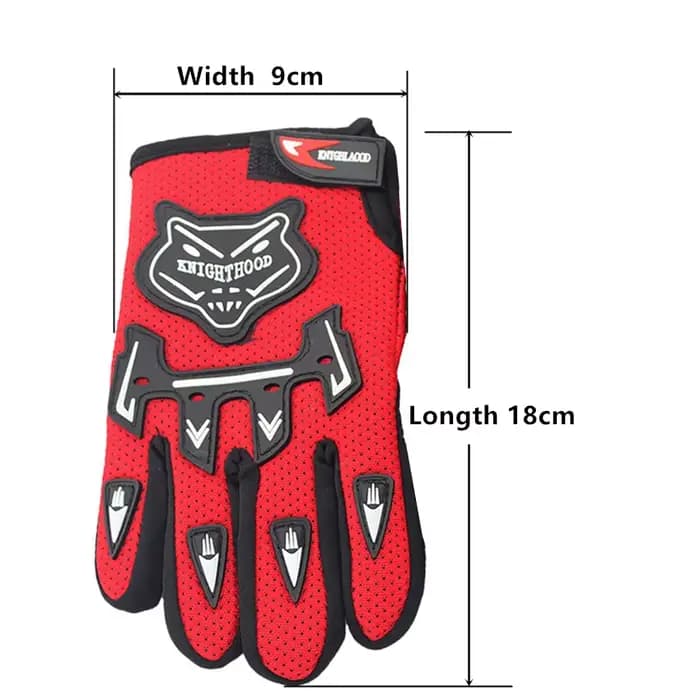 Gants de moto en cuir à doigts complets pour enfants