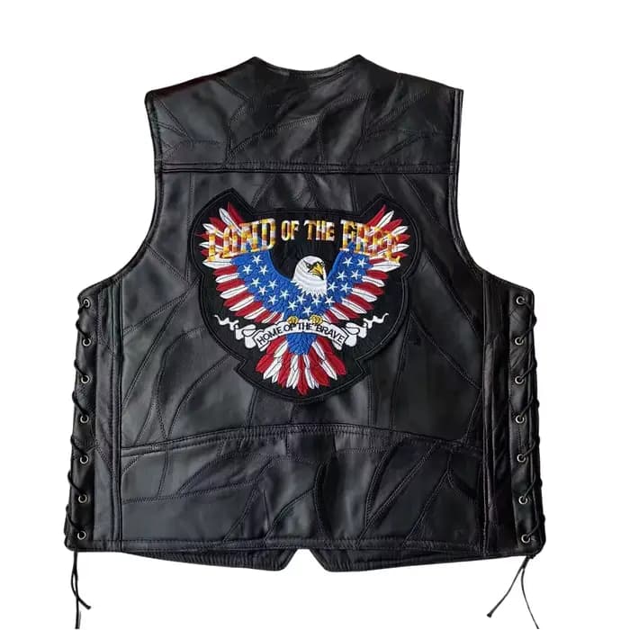 Veste sans manches pour hommes, nouvelle mode en cuir Rock Punk, gilet de moto brodé, Costume de Cosplay, manteau à bandes latérales