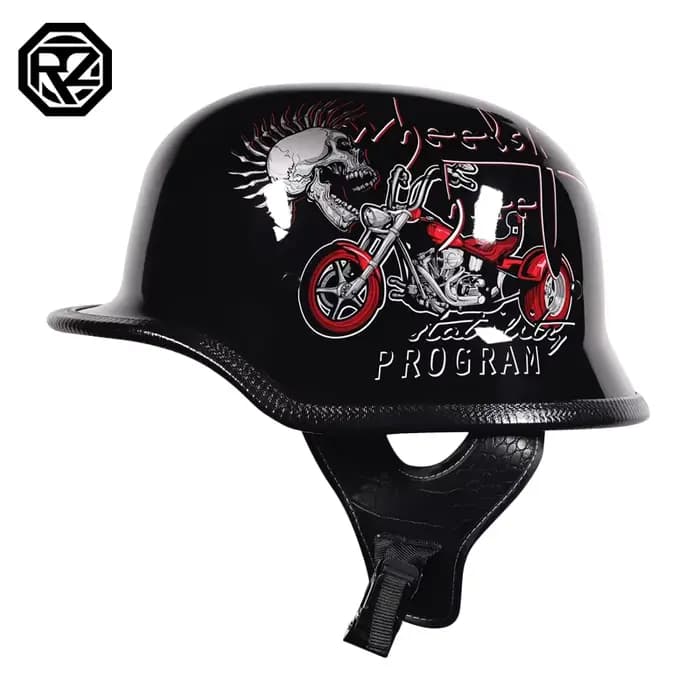 309-casque de soldat rétro demi-casque moto homme et femme
