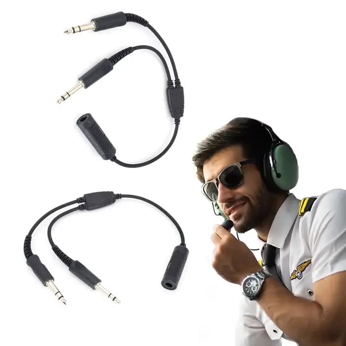 Adaptateur casque double usage | 7,1 mm-PJ068/PJ055 | Économisez de transporter des casques supplémentaires | Avion Airbus vers GA