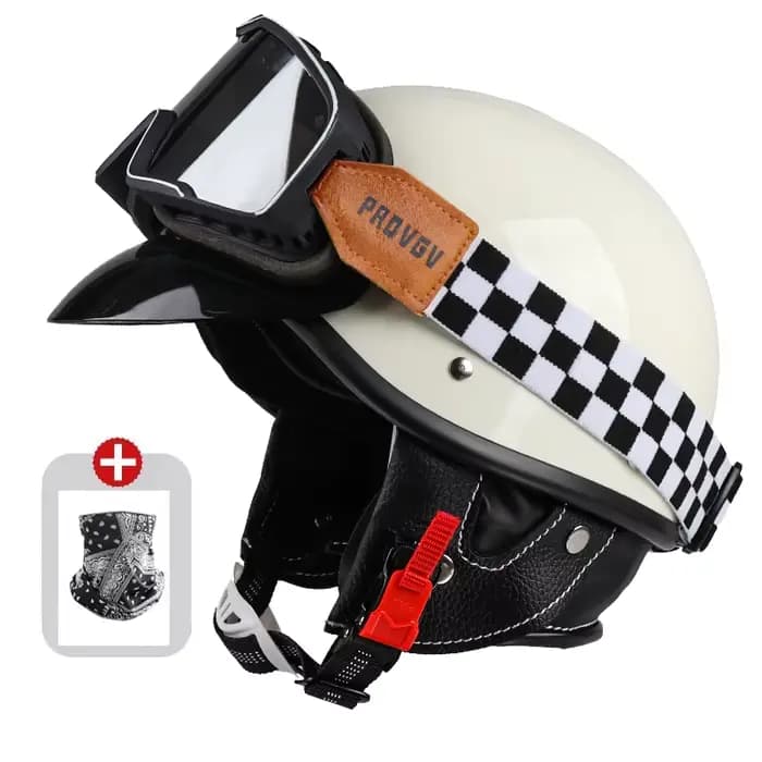 Casque ouvert VGV L09, casque de moto rétro certifié DOT