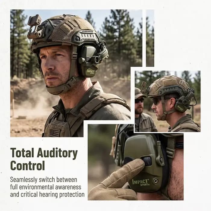 Cache-oreilles actifs montés sur casque pour le tir, protection auditive électronique, protection des oreilles, réduction du bruit, casque de chasse actif