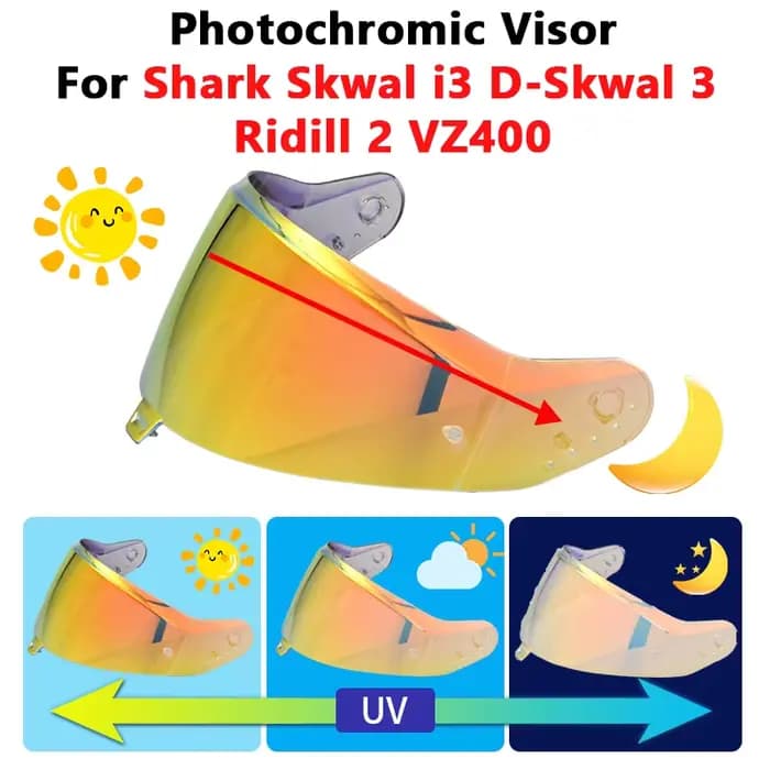 Visière photochromique pour casque Shark Skwal i3 D-Skwal 3 Ridill 2 VZ400