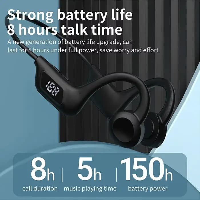 Nouveaux écouteurs sans fil à conduction osseuse avec micro pour le sport, la natation, écouteurs Bluetooth mains libres avec carte TF compatible