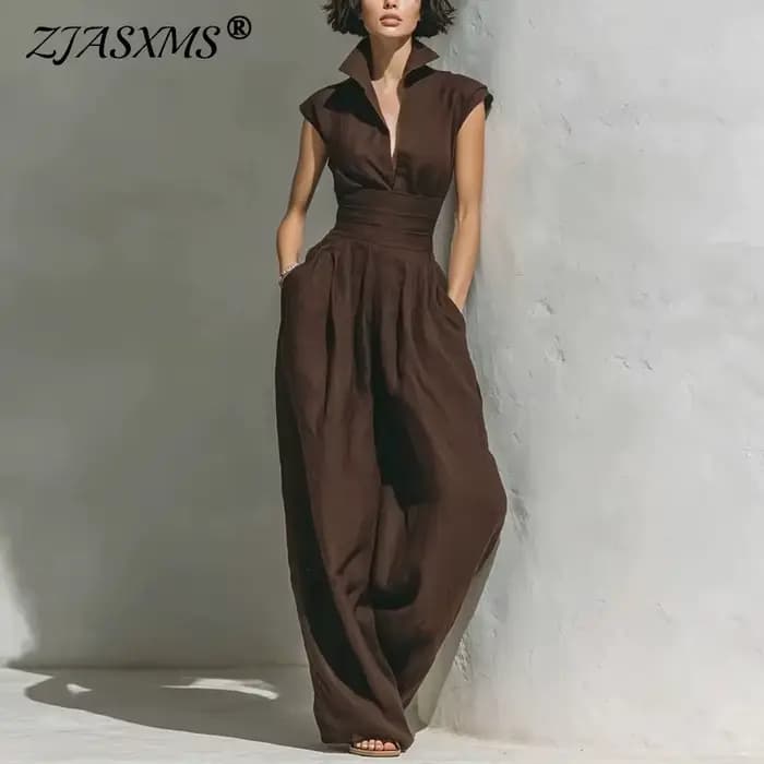 Combinaison élégante sans manches pour femme