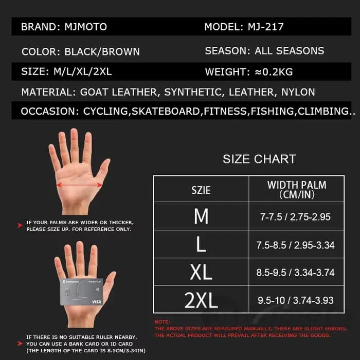 Gants de Moto classiques en cuir de chèvre