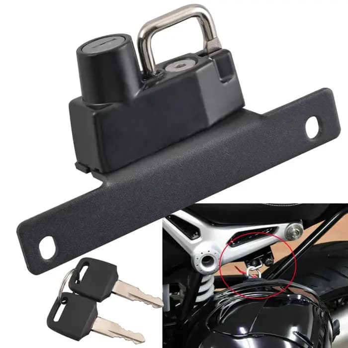 Serrure de casque de moto noire