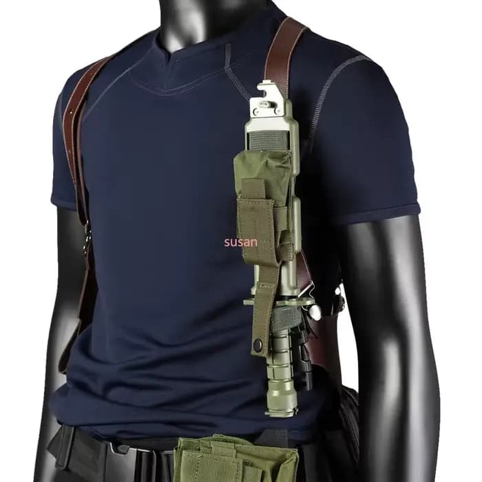 Accessoires de costume pour jeu de carnaval et d'Halloween, ceinture utilitaire avec sacs, T-shirt de cosplay héros Leon Kennedy, sous-bras d'officier 787KM3