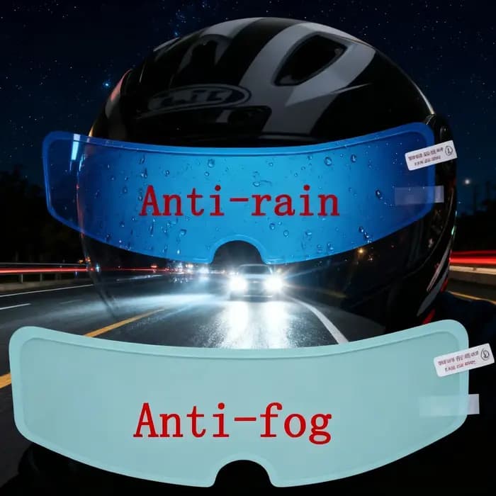Film anti-pluie et anti-buée pour casque de moto