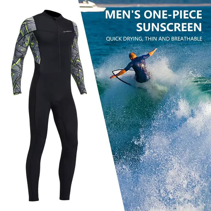 Vêtements de plongée à manches longues pour hommes, maillot de bain avec fermeture éclair, élastique, écran solaire, plongée en apnée, surf, équipement de sports nautiques