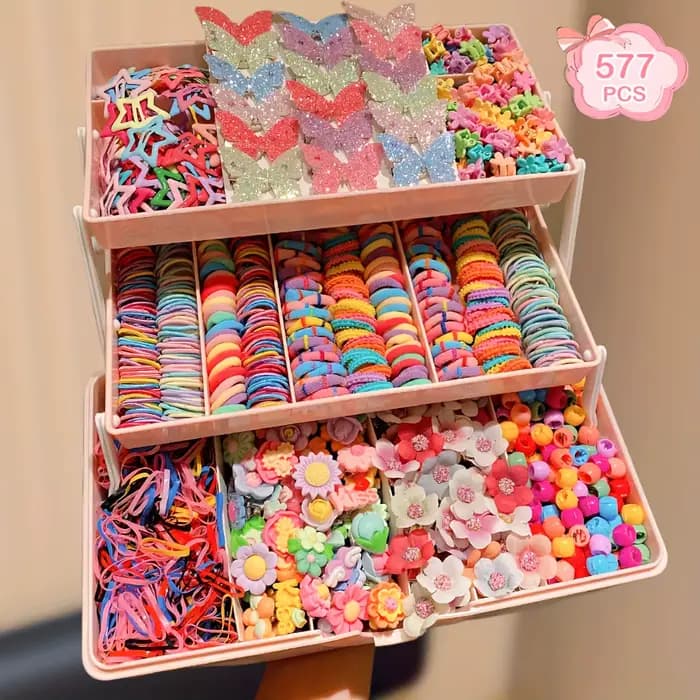 Ensemble d'accessoires pour cheveux pour filles, 577 pièces, couleurs assorties, épingles à cheveux papillon, Style doux pour un usage quotidien et cadeau de fête pour étudiants