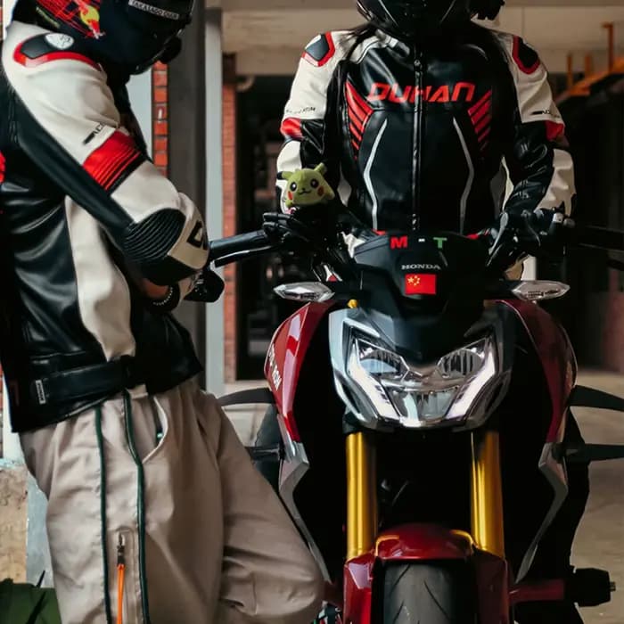 Veste de course de moto en cuir PU pour hommes et femmes