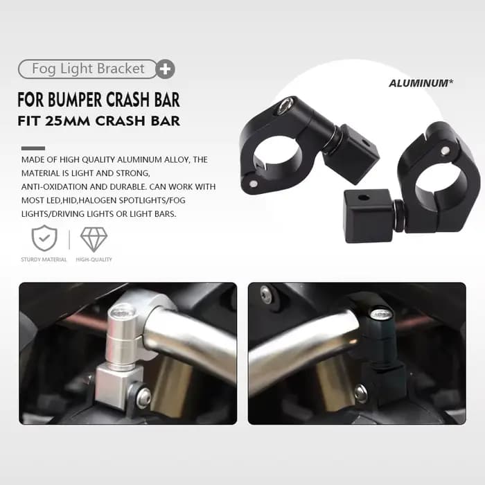 Support universel de feux antibrouillard pour motos