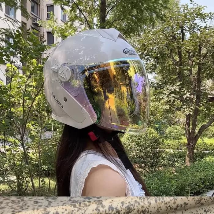 2025 dernier casque de Moto de haute qualité demi couvrant double lentille Cascos para Motos mâle femme Couple Capacetes