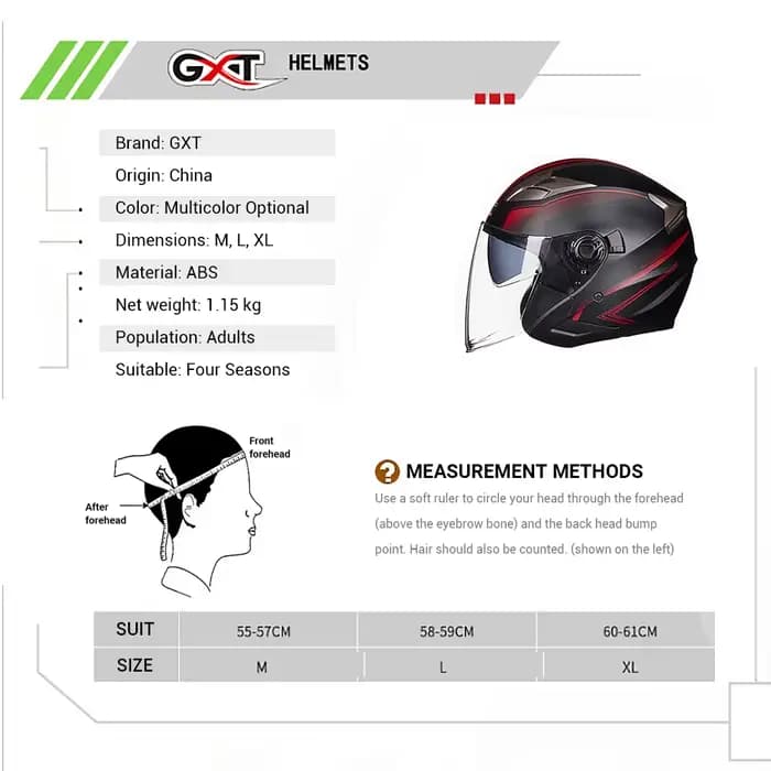 Casque Moto Demi-ouvert Tendance avec Visière Anti-UV