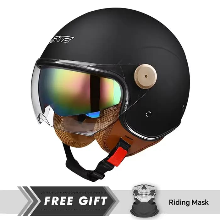 Casques de moto à Double lentille rétro DOT 3/4