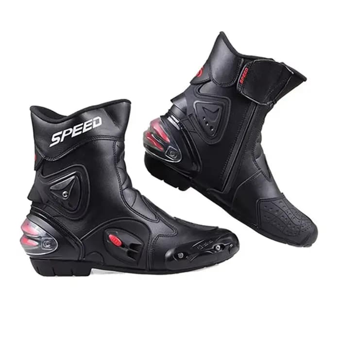 Bottes de Moto en cuir microfibre pour hommes et femmes