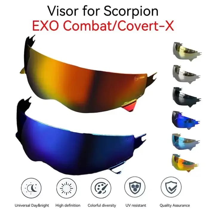 Visière de casque pour Scorpion EXO Combat Covert-X Capacetes Visera protection solaire pare-brise