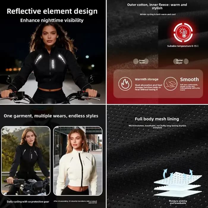 WOSAWE CE niveau 2 femmes veste de Moto hiver Sexy garder au chaud réfléchissant