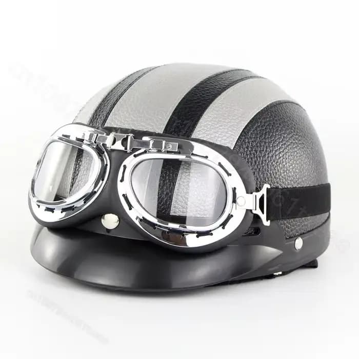 Casque de moto en cuir rétro personnalisé