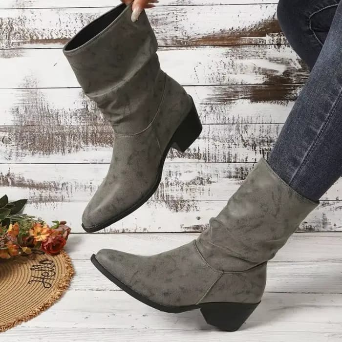 Bottines pointues à talons hauts pour femme, collection automne-hiver 2025 – Bottes mi-mollet décontractées, tendance et polyvalentes