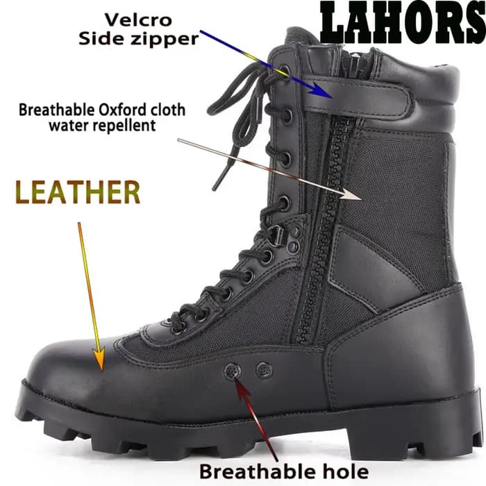 LAHORS ® Cuir homme bottes tactiques Sport chaussures de randonnée en plein air cheville désert Combat