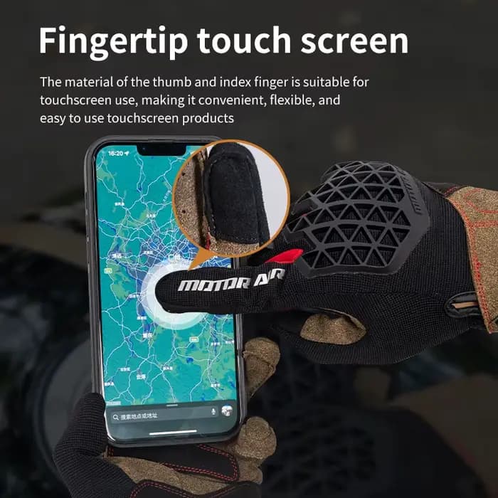 Moteur Air nouveaux gants de moto engrenages d'équitation été respirant grille cuir amorti Absorption des chocs anti-dérapant résistant à l'usure