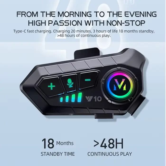 Casque de moto sans fil Bluetooth 5.3