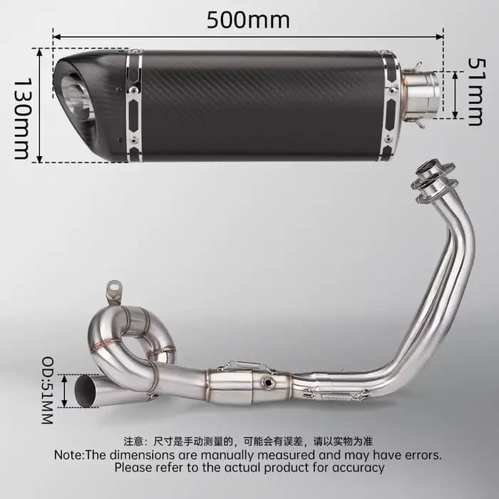 Tuyau avant moto silencieux d'échappement modifié