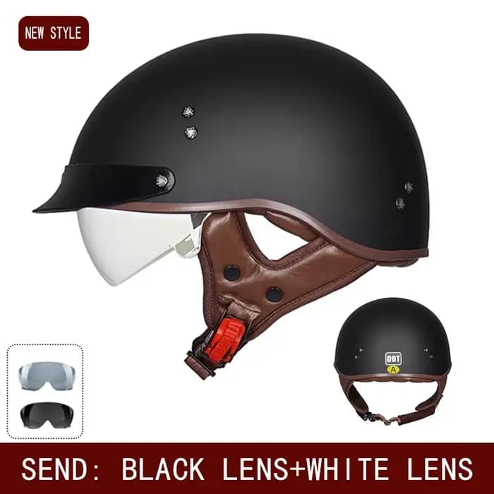 Nouveau casque de moto électrique Standard quatre saisons demi-casque rétro universel