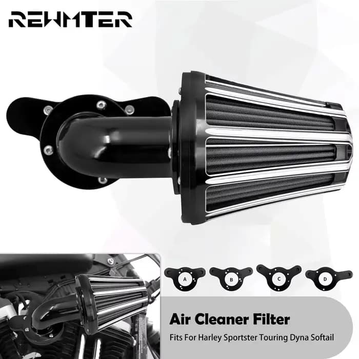 Nettoyeur d'admission de filtre à air noir pour moto
