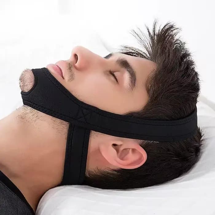 1 pièce Sangle de menton réglable en néoprène pour le sommeil, solution anti-apnée et anti-ronflement, outil de soutien du sommeil