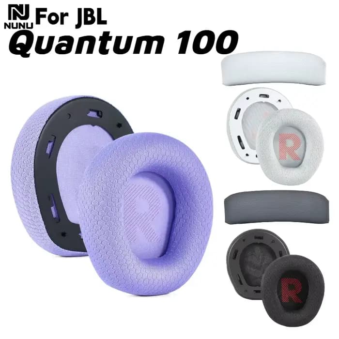 Coussinets d'oreille en filet respirant de remplacement / coussin de bandeau pour casque JBL Quantum 100