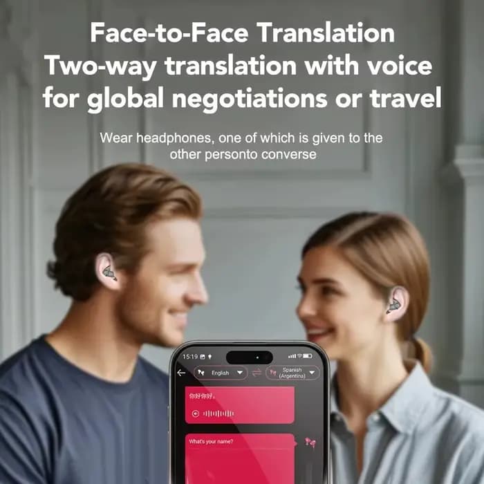 Écouteurs de traduction IA, traduction instantanée, 135 langues, Bluetooth 5.3, casques sans fil pour le sommeil, écouteurs stéréo HiFi