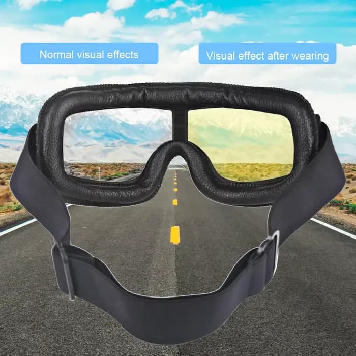 Lunettes de casque rétro pour moto