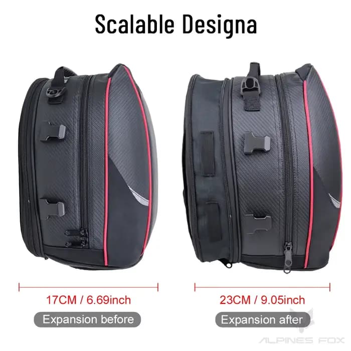 Sac arrière de moto noir