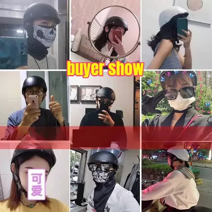 Nouveau casque de moto d'été style allemand demi-couvre-chef pour motard Harley