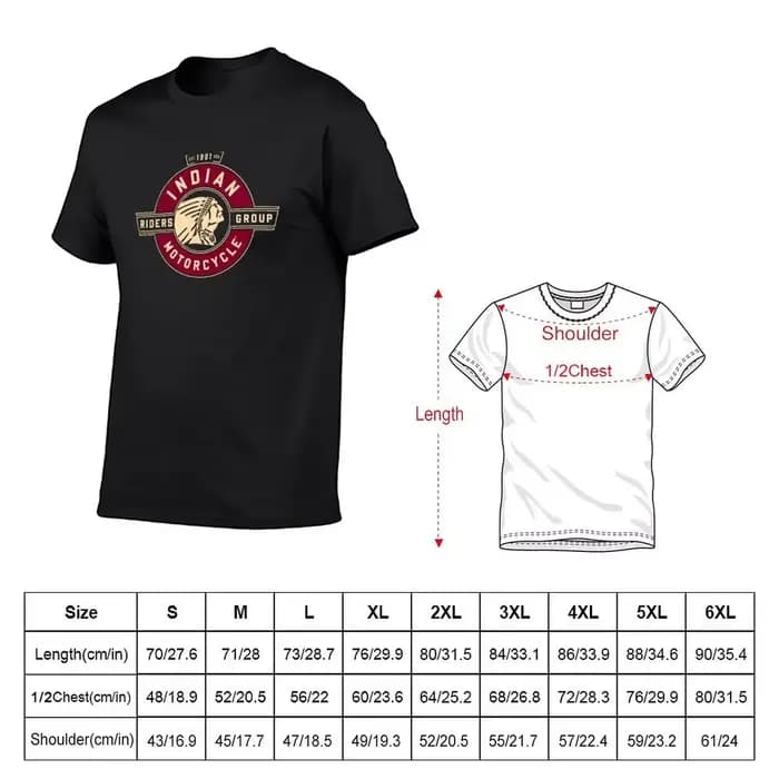 T-shirt de moto vintage indien pour hommes